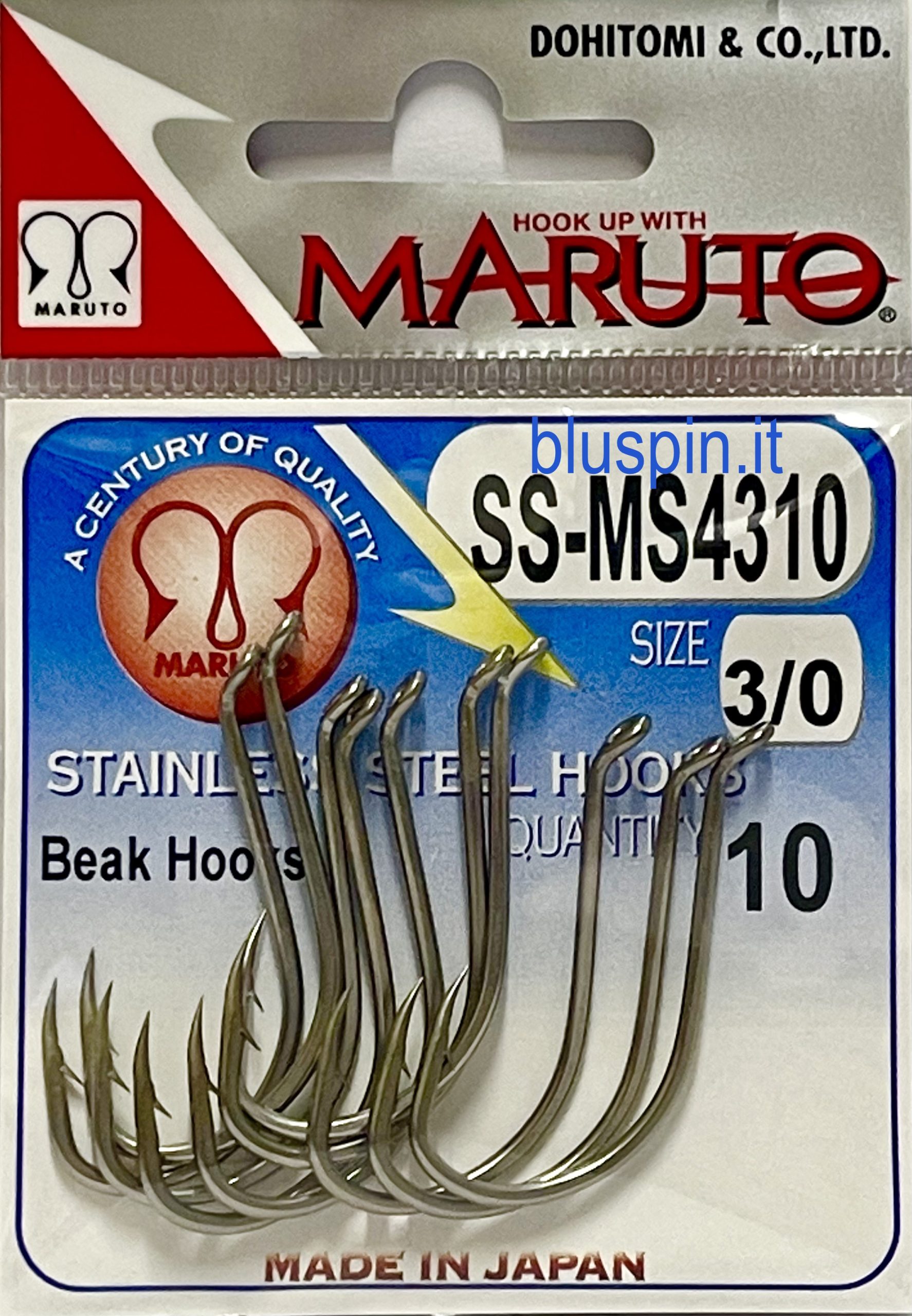 1pk Maruto TUTE SS4310 Stainless Steel Beak Fish Hooks Choose Size